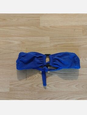 Trina Turk Royal Blue Textured Bandeau Bikini Top